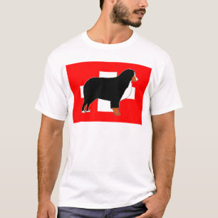 T-shirt silhouette de bernois sur drapeau rouille