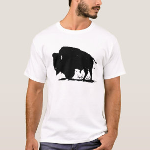 T-shirt Silhouette de buffle noir et blanc