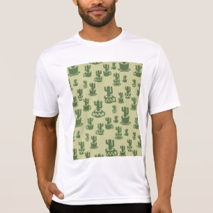 T-shirt Silhouette de cactus succulent en tasses et pots T