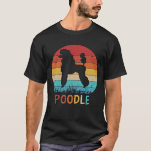 T-shirt Silhouette de caniche amateur de chien vintage