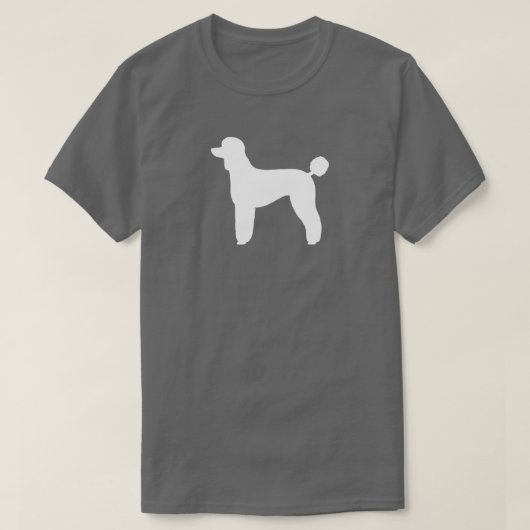 T-shirt Silhouette de caniche standard blanc| Race de chie (Design devant)