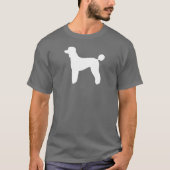 T-shirt Silhouette de caniche standard blanc| Race de chie (Devant)