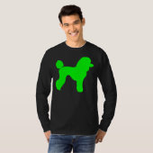 T-shirt Silhouette de caniche vert (Devant entier)