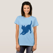 T-shirt Silhouette de Cat Bleu foncé (Devant entier)