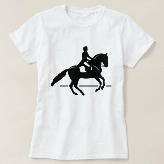 T-shirt Silhouette de cavalier de dressage de cheval (Design devant)