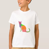 T-shirt Silhouette de chat à faible densité (Devant)