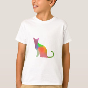 T-shirt Silhouette de chat à l'aquarelle
