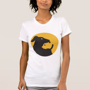 T-shirt Silhouette de chat et de chien