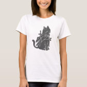T-shirt Silhouette de chat guerrier - Choisir la couleur a (Devant)