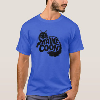 T-shirt Silhouette de chat Maine Coon