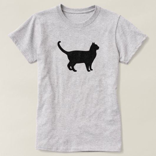 T-shirt Silhouette de chat mignon (Design devant)