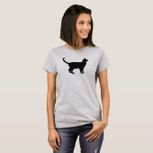 T-shirt Silhouette de chat mignon (Devant entier)