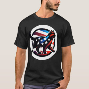 T-shirt Silhouette de chat stylisé aux couleurs du drapeau