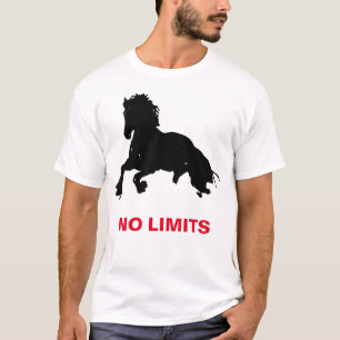 T-shirt Silhouette de Cheval Blanc Noir Sans Limites