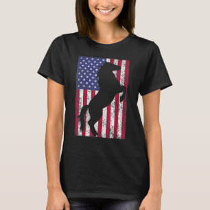 T-shirt Silhouette de cheval Drapeau américain Usa Patriot