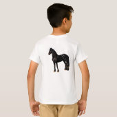 T-shirt Silhouette de cheval en noir et blanc (Dos entier)