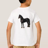 T-shirt Silhouette de cheval en noir et blanc (Dos)