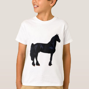 T-shirt Silhouette de cheval en noir et blanc