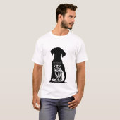 T-shirt Silhouette de chien avec chat à l'intérieur et "Me (Devant entier)