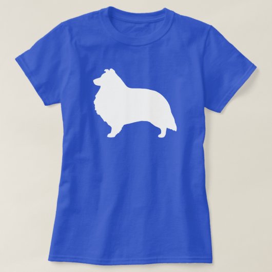 T-shirt Silhouette de chien de berger de Shetland (Design devant)
