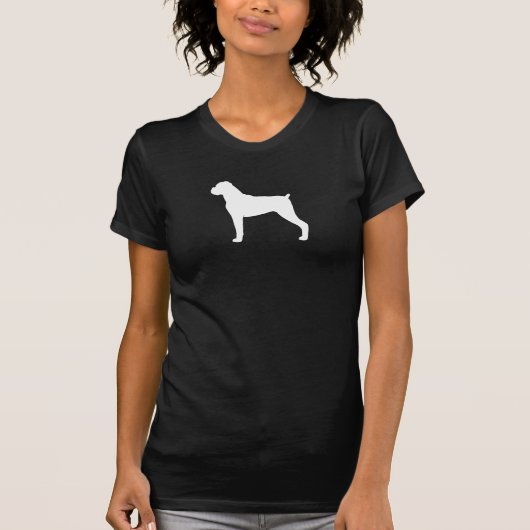 T-shirt Silhouette de chien de boxeur avec les oreilles (Devant)