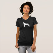 T-shirt Silhouette de chien de boxeur avec les oreilles (Devant entier)