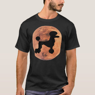 T-shirt Silhouette De Chien De Poodle Sur Mars Amoureux De