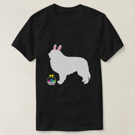 T-shirt Silhouette de chien lapin de Pâques des grandes Py (Design devant)