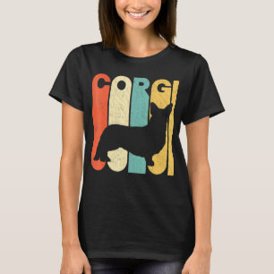 T-shirt Silhouette de Corgi de style rétro vintage