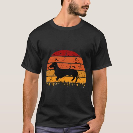 T-shirt Silhouette de Dachshund miniature (Devant)