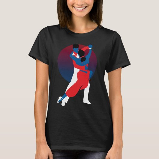 T-shirt Silhouette de danse rouge et bleu - Danseurs de ta (Devant)
