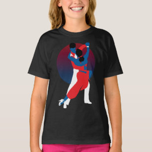T-shirt Silhouette de danse rouge et bleu - Danseurs de ta