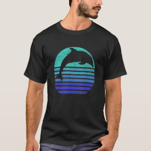 T-shirt Silhouette de dauphin rétro