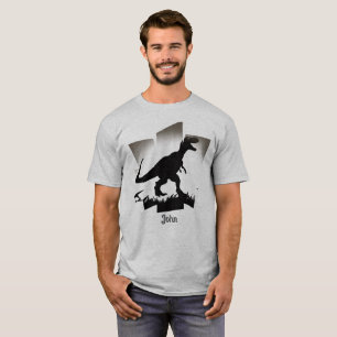 T-shirt Silhouette de dinosaure minimaliste dans un champ