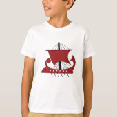 T-shirt Silhouette de Drakkar de Longship Viking (Devant)