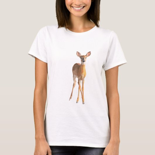 T-shirt Silhouette de Faon Douce (Devant)