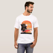 T-shirt Silhouette de faune à l'heure dorée (Devant entier)