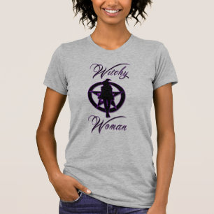 T-shirt Silhouette de femme déchiquetée au pentacle