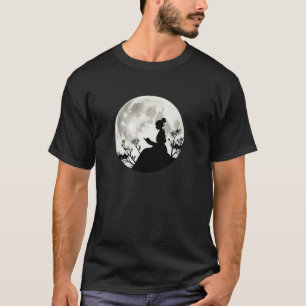 T-shirt Silhouette de femme sous la lumière de la lune omb