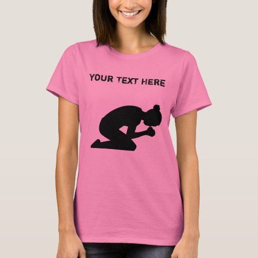 T-shirt Silhouette de femme sur sa prière de genoux (Devant)