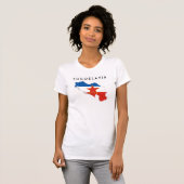 T-shirt silhouette de forme de carte de drapeau de pays de (Devant entier)
