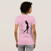 T-shirt Silhouette de golf, Femme, Nom, Texte (Dos entier)