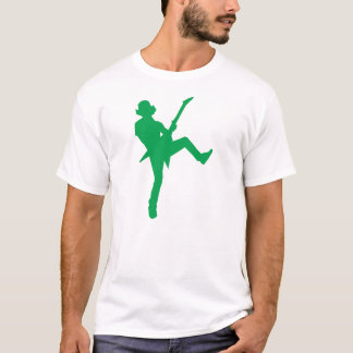 T-shirt Silhouette de guitariste vert