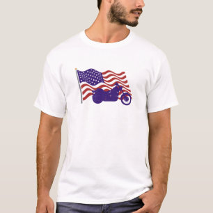 T-shirt Silhouette de Harley sur le drapeau américain
