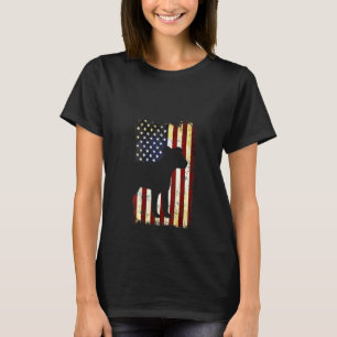T-shirt Silhouette de Jack Russell féminin Drapeau américa