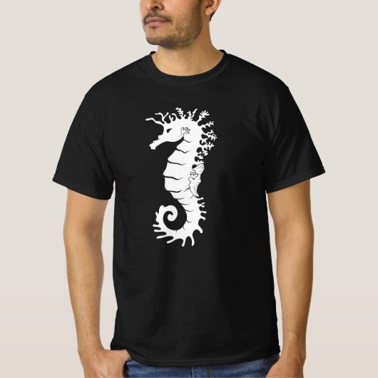 T-shirt Silhouette de la Créature de la Mer - Hippocampes (Devant)