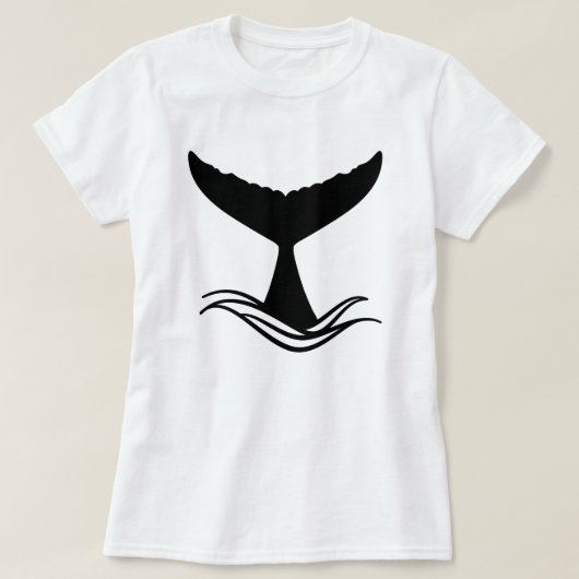 T-shirt Silhouette de la queue de baleine d'Ocean Wave (Design devant)