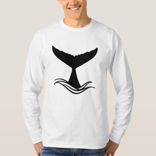 T-shirt Silhouette de la queue de baleine d'Ocean Wave (Devant)