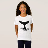 T-Shirt Silhouette de la queue de baleine d'Ocean Wave (Devant entier)