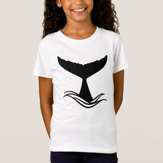 T-Shirt Silhouette de la queue de baleine d'Ocean Wave (Devant)